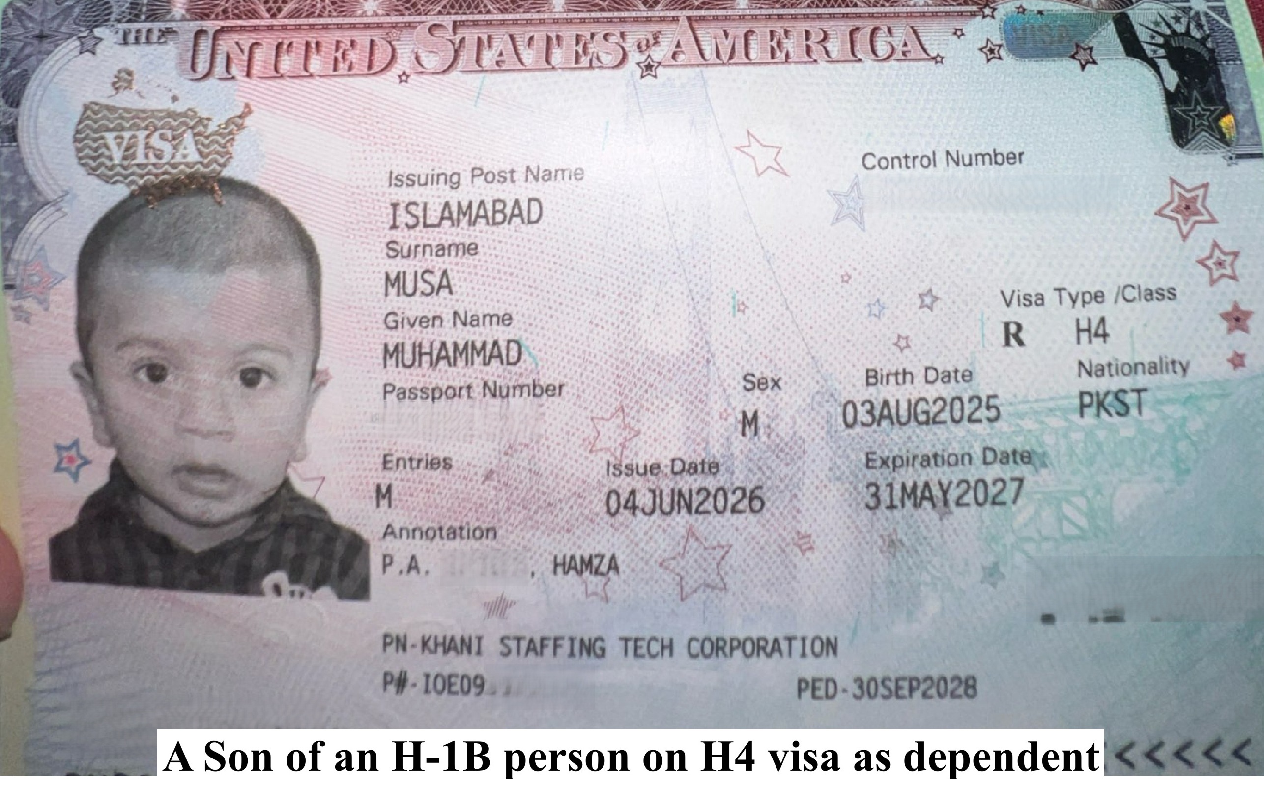 H-4 child visa approval example